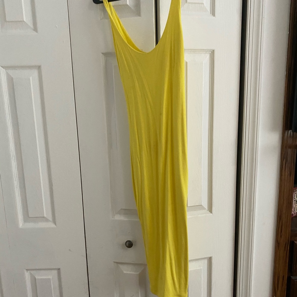 Naked wardrobe yellow stretch dress